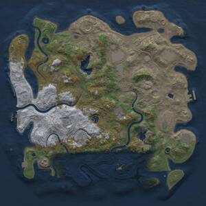 Thumbnail Rust Map: Procedural Map, Size: 4450, Seed: 1406986271, 17 Monuments