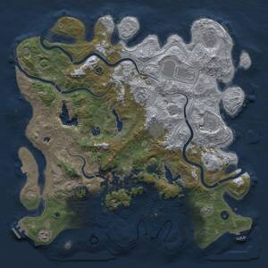 Thumbnail Rust Map: Procedural Map, Size: 4500, Seed: 1301965739, 15 Monuments