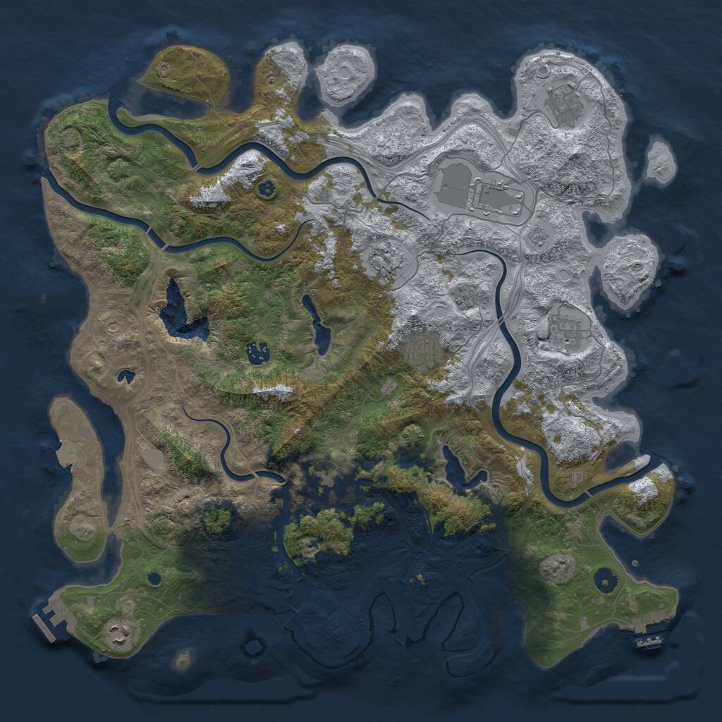 Rust Map: Procedural Map, Size: 4500, Seed: 1301965739, 15 Monuments