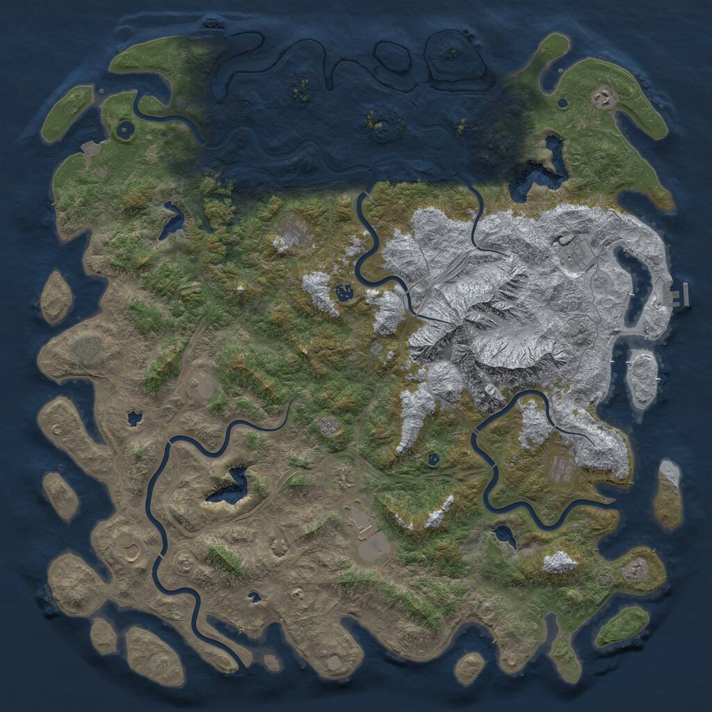 Rust Map: Procedural Map, Size: 6000, Seed: 187619785, 17 Monuments
