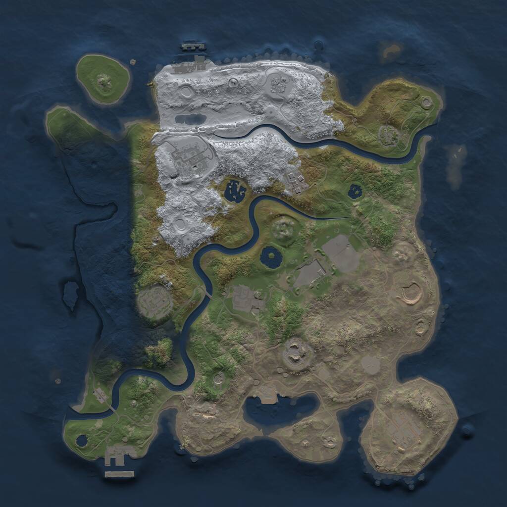 Rust Map: Procedural Map, Size: 3500, Seed: 59042544, 15 Monuments