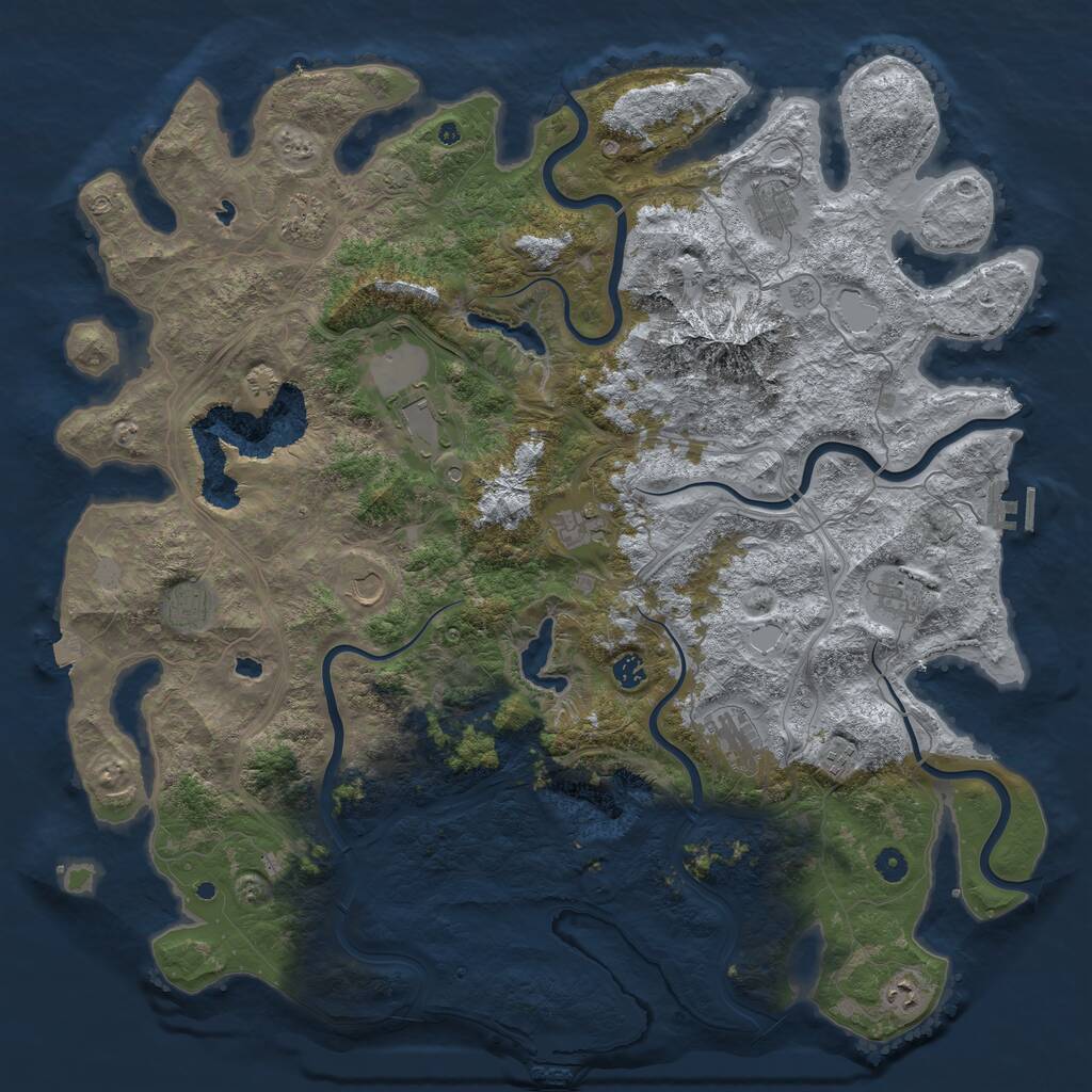 Rust Map: Procedural Map, Size: 5000, Seed: 215732922, 17 Monuments