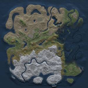 Thumbnail Rust Map: Procedural Map, Size: 4500, Seed: 1192767258, 16 Monuments