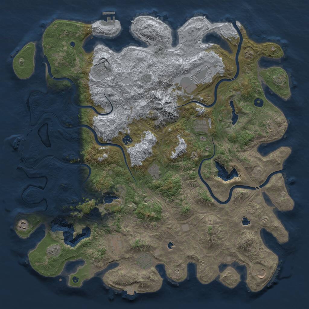 Rust Map: Procedural Map, Size: 5000, Seed: 1859514785, 17 Monuments
