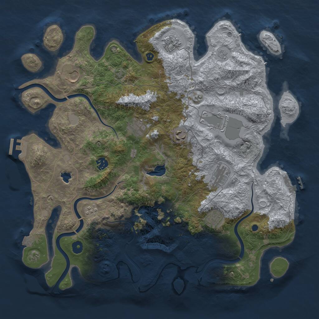 Rust Map: Procedural Map, Size: 4000, Seed: 3067, 15 Monuments