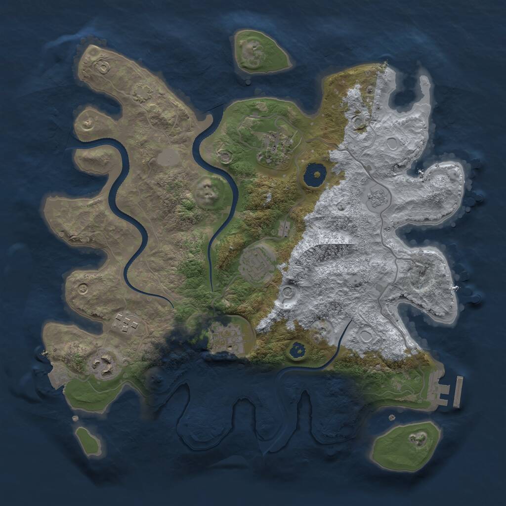Rust Map: Procedural Map, Size: 3250, Seed: 70119178, 10 Monuments