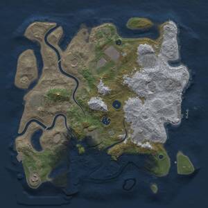 Thumbnail Rust Map: Procedural Map, Size: 3700, Seed: 1047419090, 15 Monuments