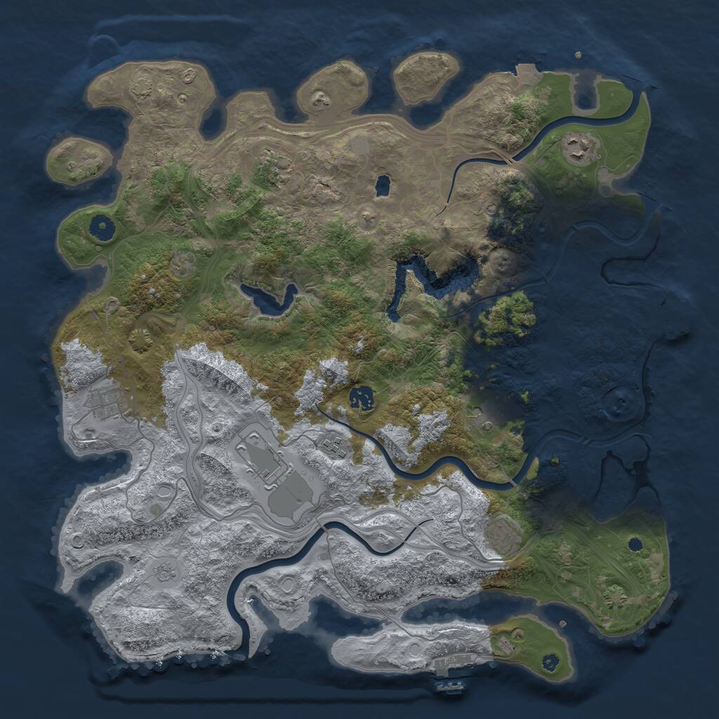 Rust Map: Procedural Map, Size: 4250, Seed: 101965437, 14 Monuments