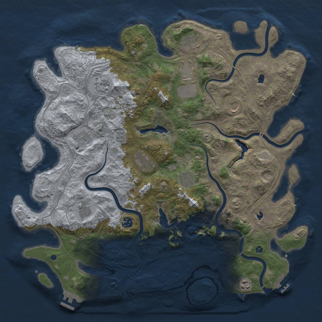 Rust Map: Procedural Map, Size: 4500, Seed: 319415795, 17 Monuments