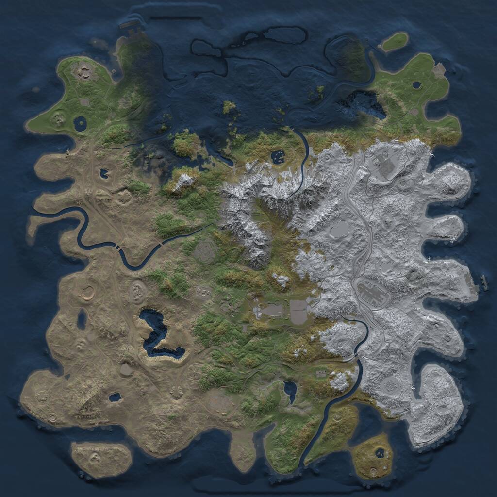 Rust Map: Procedural Map, Size: 5200, Seed: 203385601, 17 Monuments