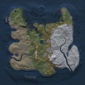 Thumbnail Rust Map: Procedural Map, Size: 3500, Seed: 77221458, 14 Monuments