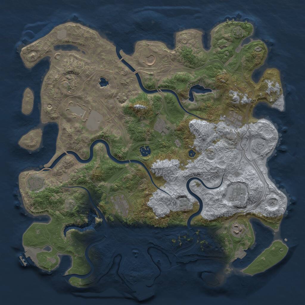 Rust Map: Procedural Map, Size: 4250, Seed: 1719679227, 17 Monuments