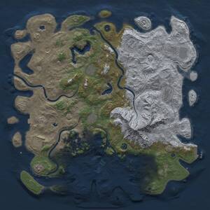 Thumbnail Rust Map: Procedural Map, Size: 5000, Seed: 1577977840, 17 Monuments