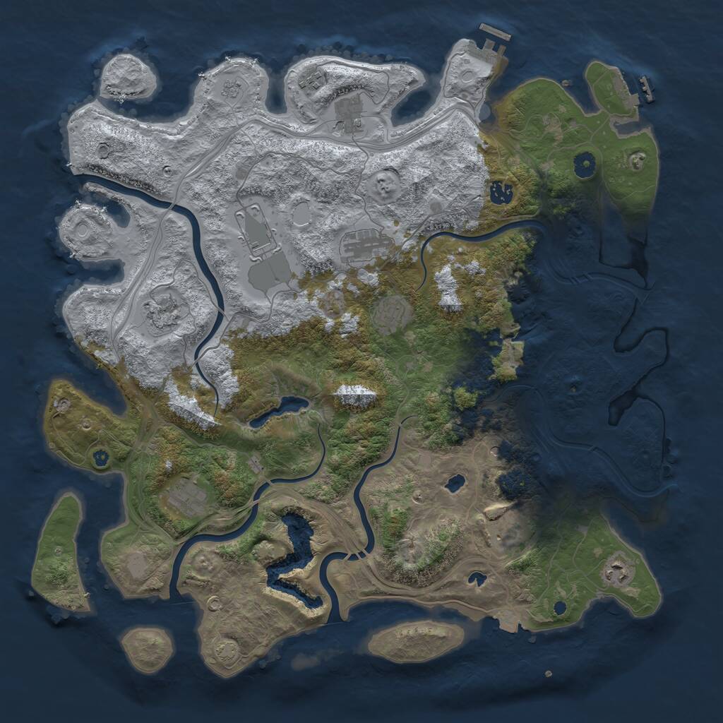 Rust Map: Procedural Map, Size: 4500, Seed: 198356725, 16 Monuments