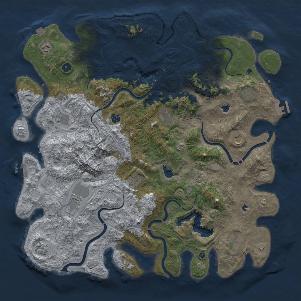Rust Map: Procedural Map, Size: 5000, Seed: 3052026, 17 Monuments