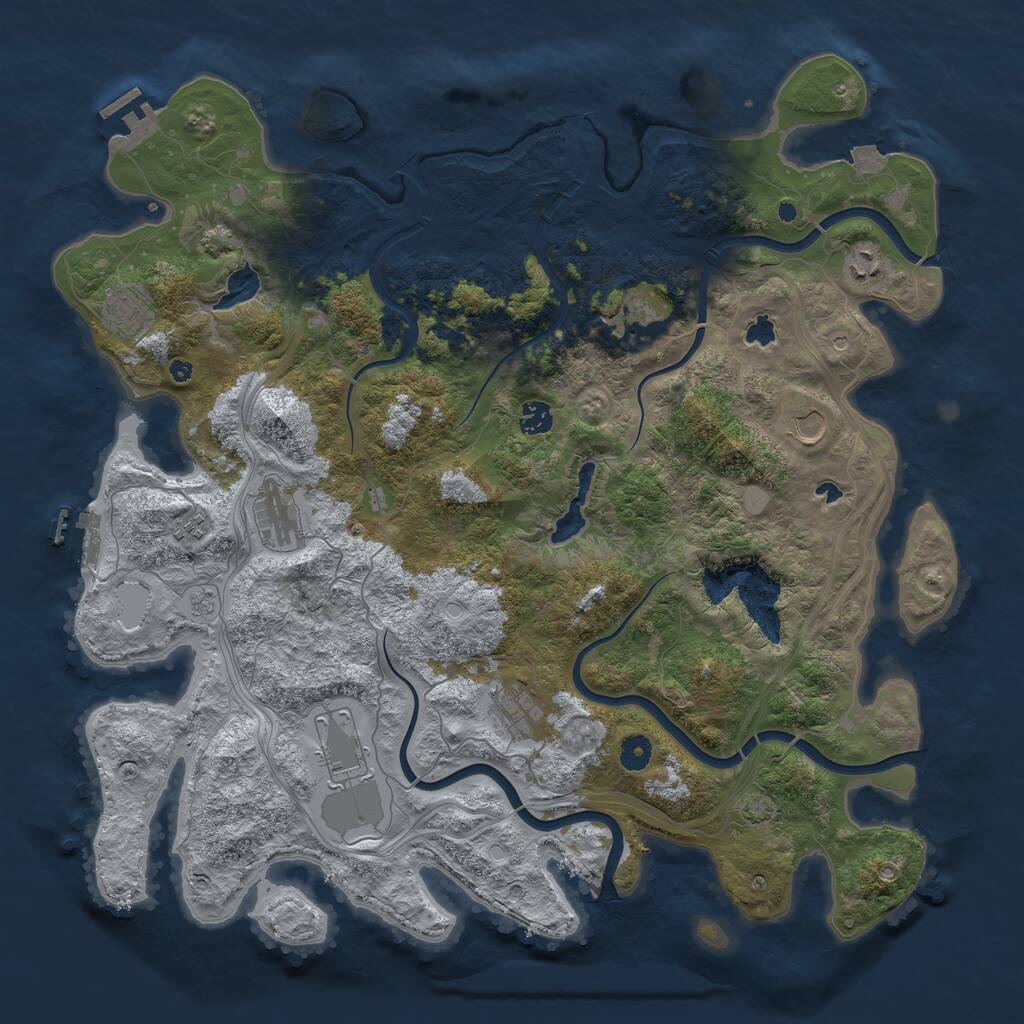 Rust Map: Procedural Map, Size: 4500, Seed: 330029763, 15 Monuments