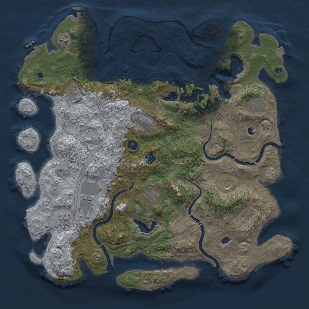 Rust Map: Procedural Map, Size: 4500, Seed: 1521553644, 16 Monuments
