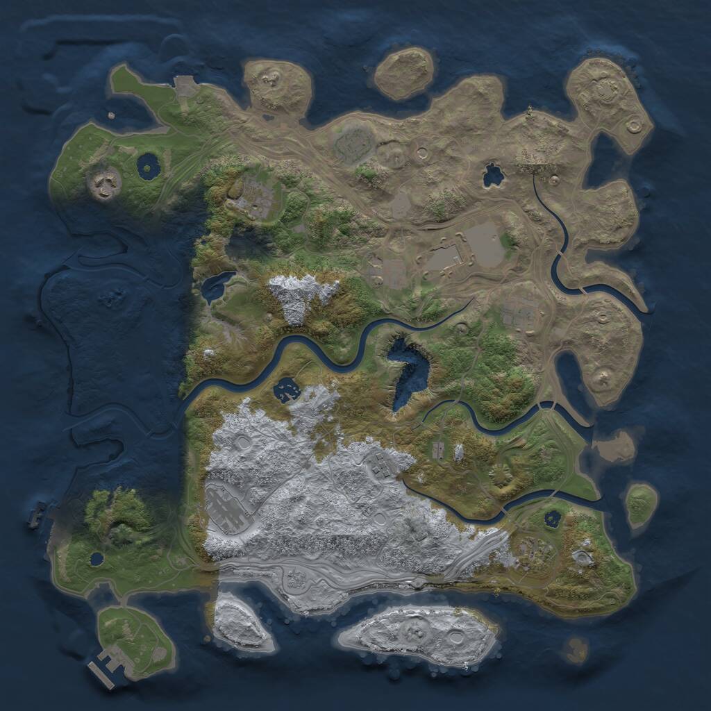Rust Map: Procedural Map, Size: 4250, Seed: 689176021, 16 Monuments