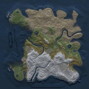 Thumbnail Rust Map: Procedural Map, Size: 3500, Seed: 1852152455, 14 Monuments