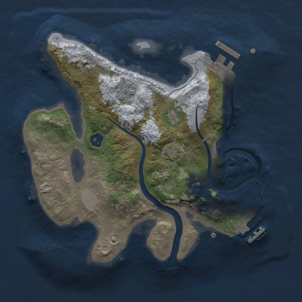 Rust Map: Procedural Map, Size: 2250, Seed: 1762605431, 5 Monuments