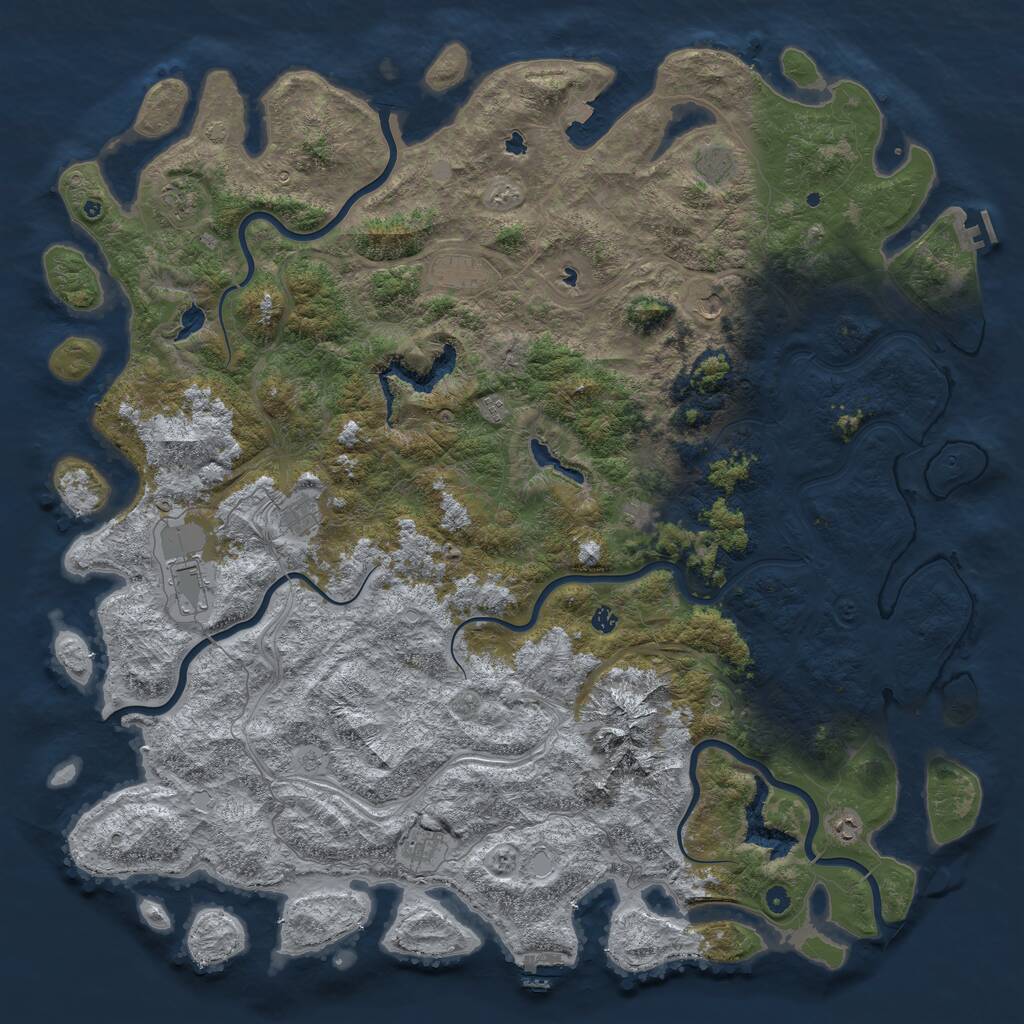 Rust Map: Procedural Map, Size: 6000, Seed: 1417552, 17 Monuments