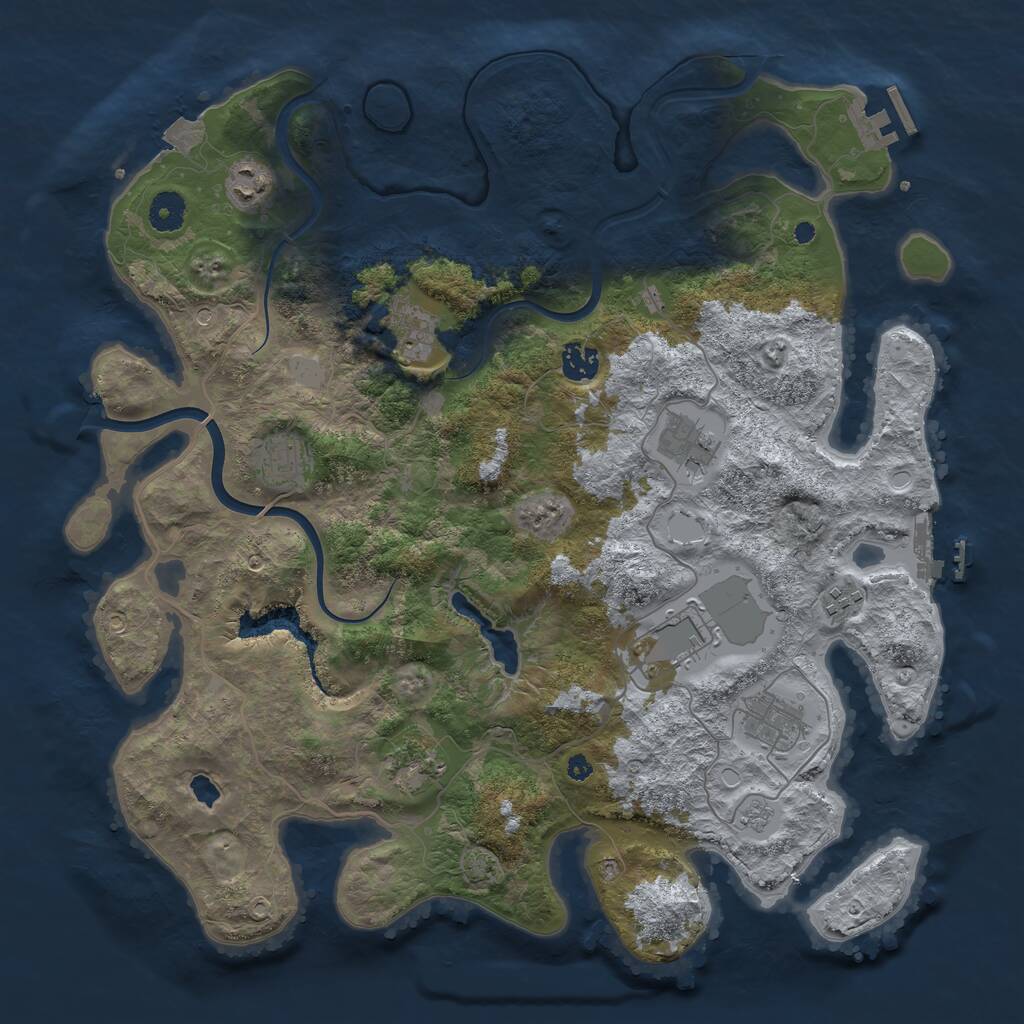 Rust Map: Procedural Map, Size: 4000, Seed: 1499468277, 15 Monuments