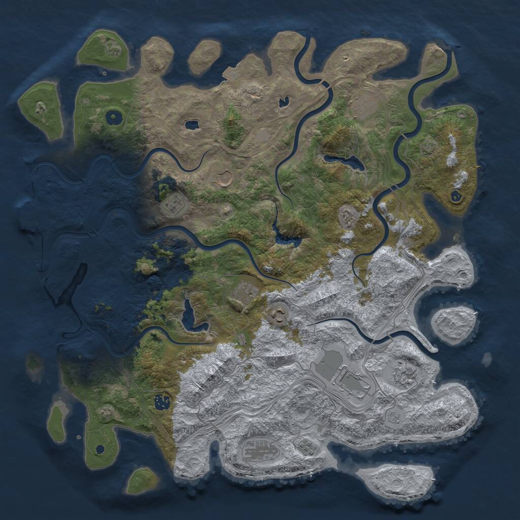 Rust Map: Procedural Map, Size: 4800, Seed: 1539870744, 15 Monuments