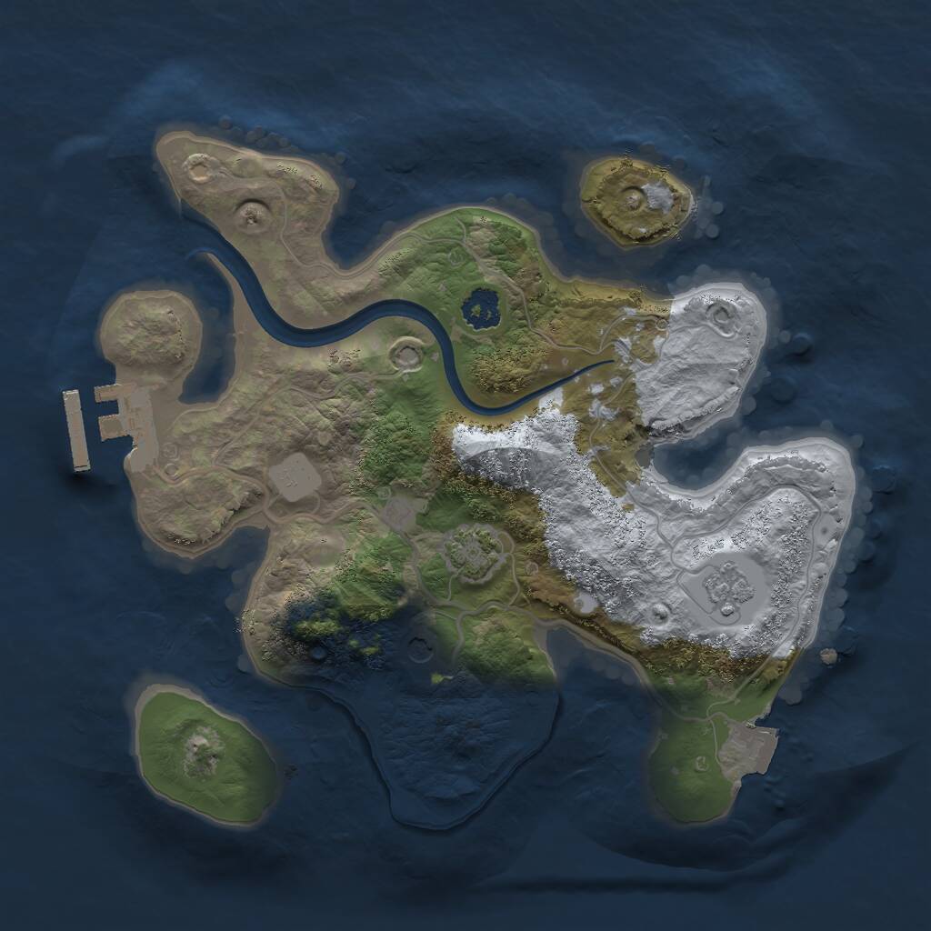 Rust Map: Procedural Map, Size: 2322, Seed: 194355731, 5 Monuments