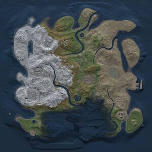 Thumbnail Rust Map: Procedural Map, Size: 3500, Seed: 375194890, 13 Monuments