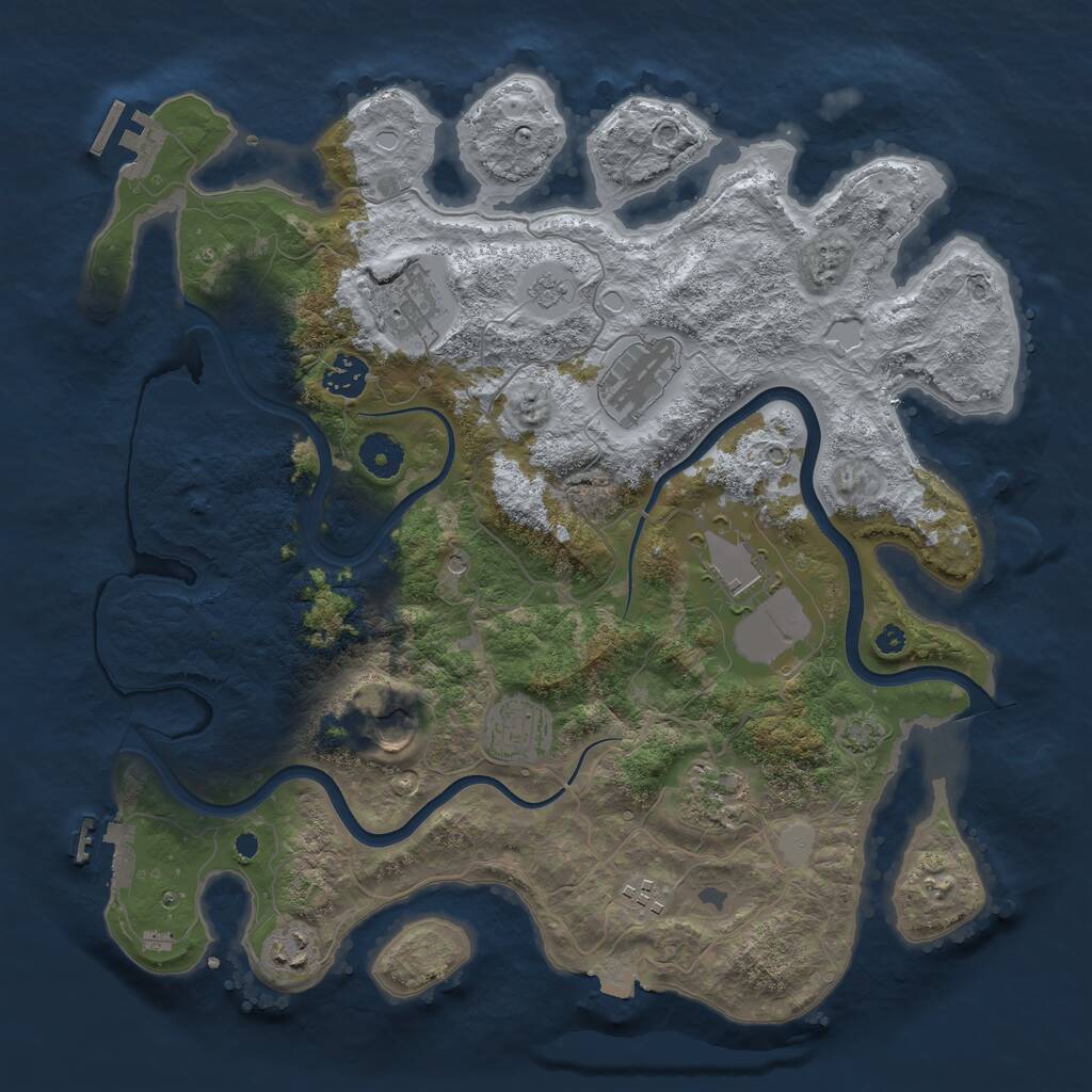 Rust Map: Procedural Map, Size: 3750, Seed: 1331485281, 15 Monuments