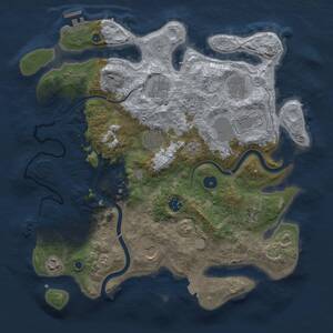 Thumbnail Rust Map: Procedural Map, Size: 3750, Seed: 710310483, 15 Monuments