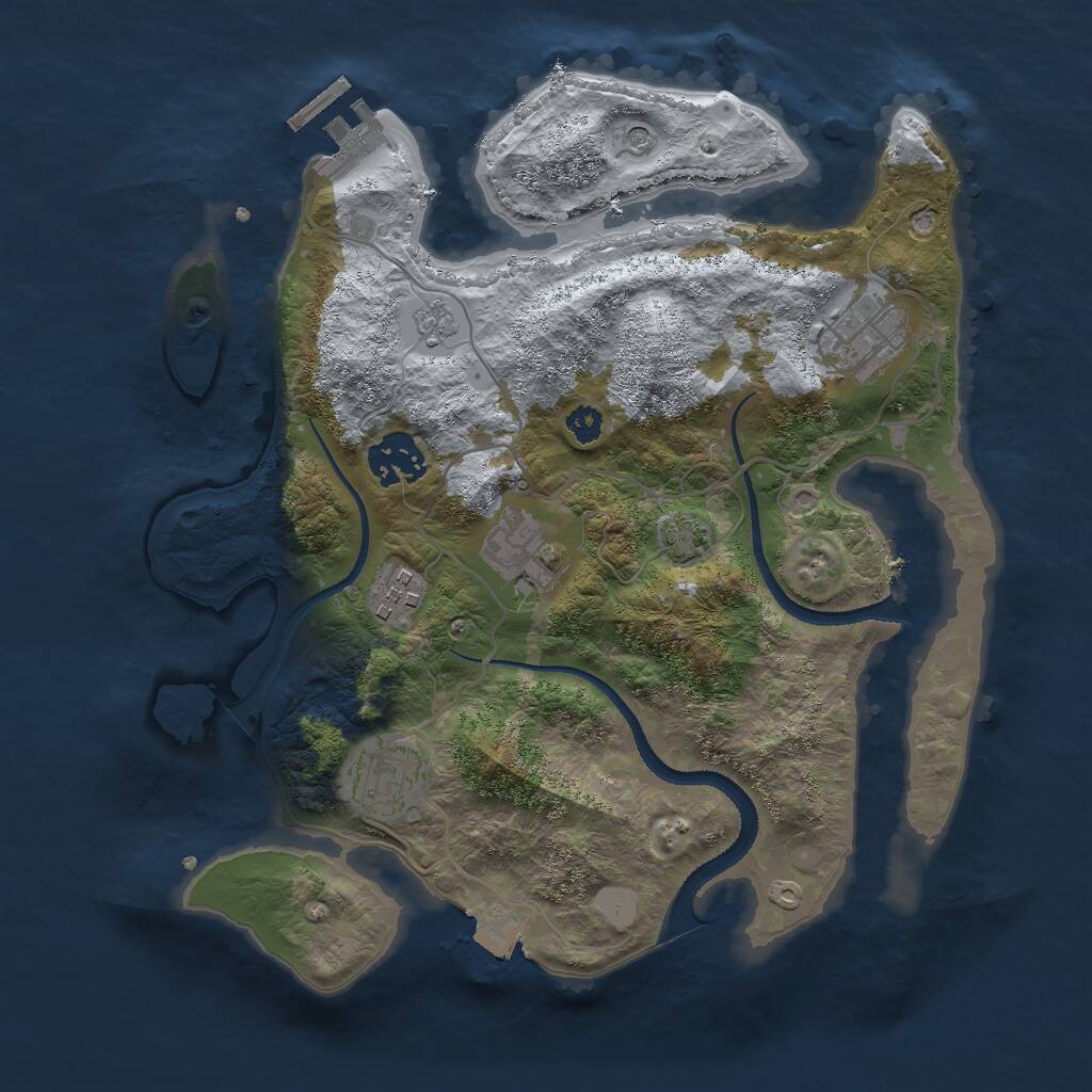 Rust Map: Procedural Map, Size: 3000, Seed: 1428971764, 10 Monuments