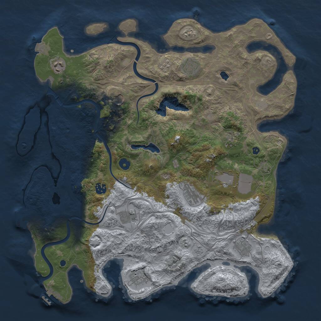Rust Map: Procedural Map, Size: 4250, Seed: 649277393, 17 Monuments