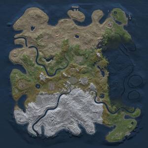 Thumbnail Rust Map: Procedural Map, Size: 4500, Seed: 2084716298, 17 Monuments