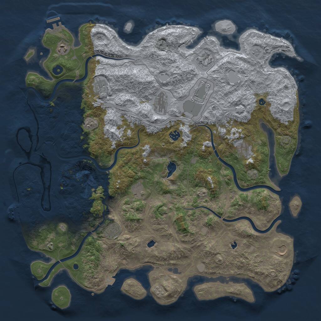 Rust Map: Procedural Map, Size: 4800, Seed: 410732155, 17 Monuments