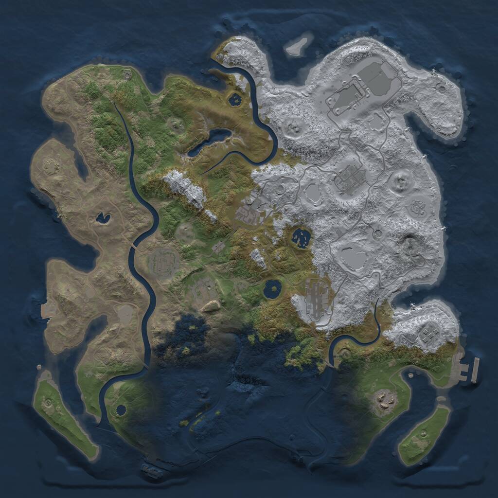 Rust Map: Procedural Map, Size: 4000, Seed: 1953634012, 15 Monuments