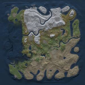 Thumbnail Rust Map: Procedural Map, Size: 4500, Seed: 53261854, 16 Monuments