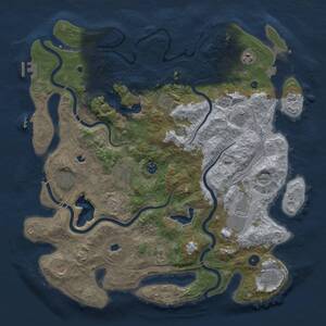 Thumbnail Rust Map: Procedural Map, Size: 4500, Seed: 1617240311, 17 Monuments