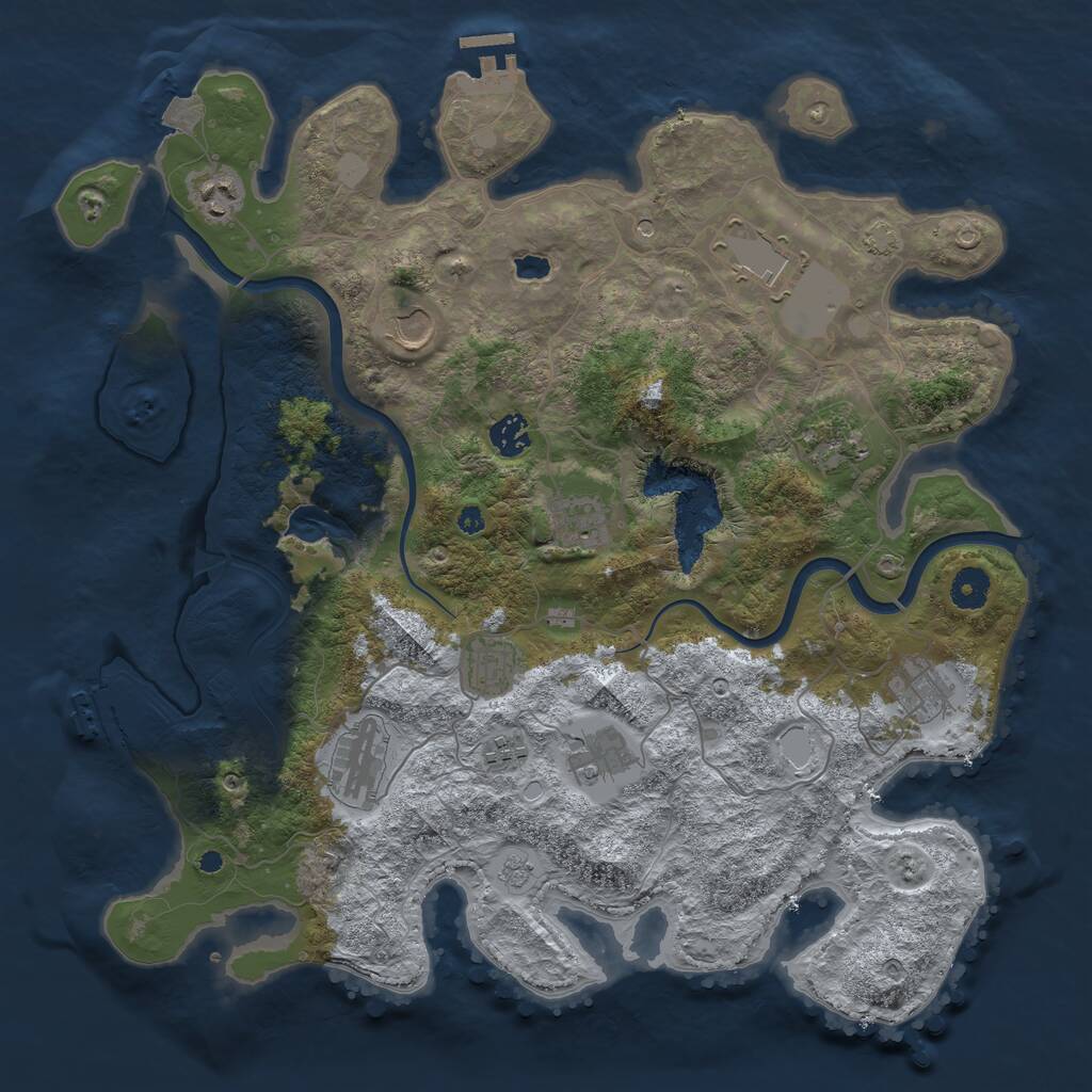 Rust Map: Procedural Map, Size: 4000, Seed: 1518979145, 17 Monuments