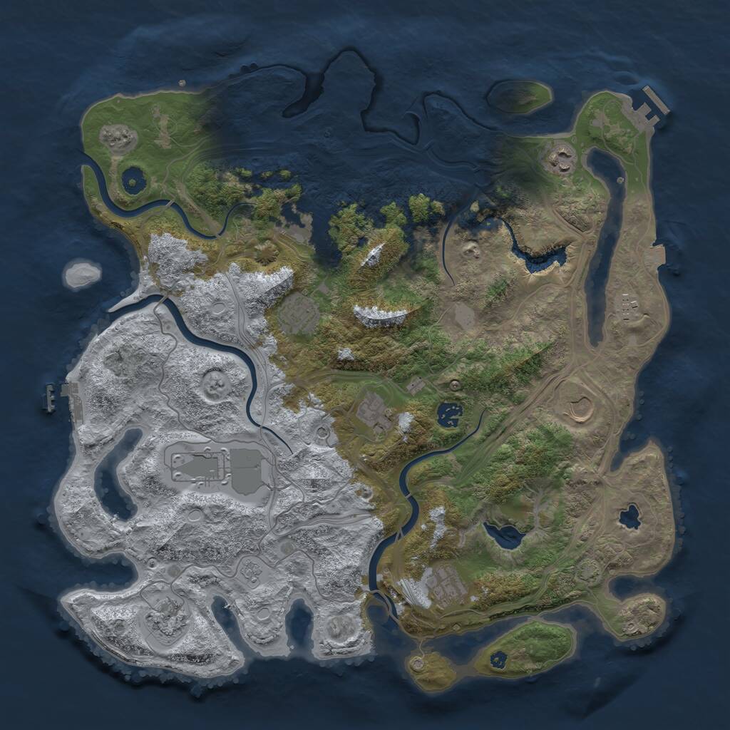 Rust Map: Procedural Map, Size: 4250, Seed: 648091743, 16 Monuments