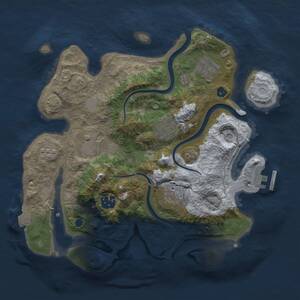 Thumbnail Rust Map: Procedural Map, Size: 3000, Seed: 32063, 10 Monuments