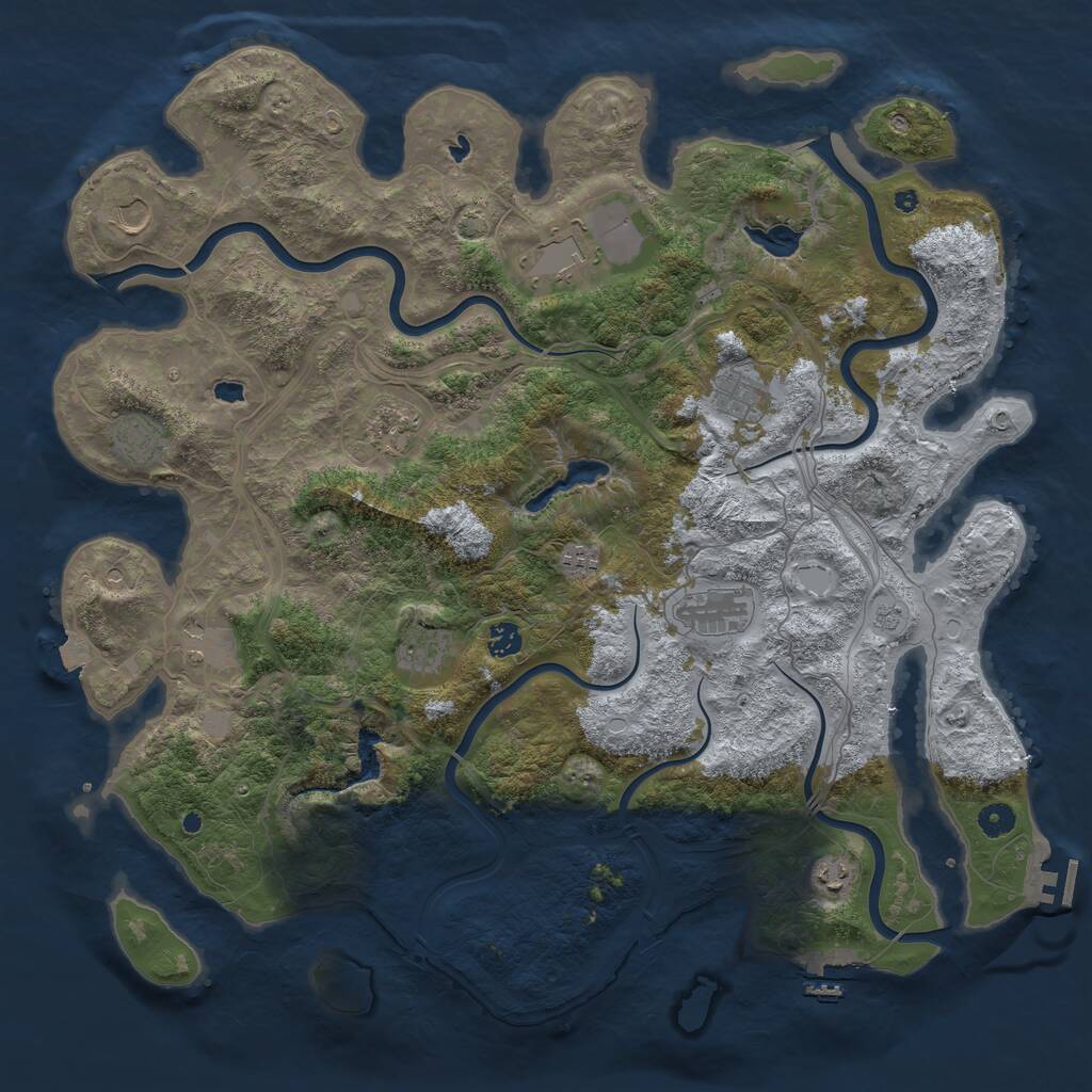 Rust Map: Procedural Map, Size: 4650, Seed: 46600, 17 Monuments