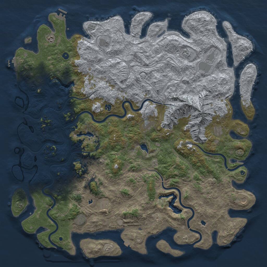 Rust Map: Procedural Map, Size: 6000, Seed: 1814439827, 17 Monuments