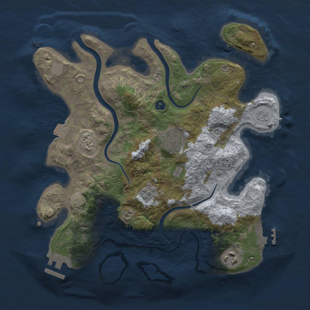 Rust Map: Procedural Map, Size: 3000, Seed: 349993162, 9 Monuments