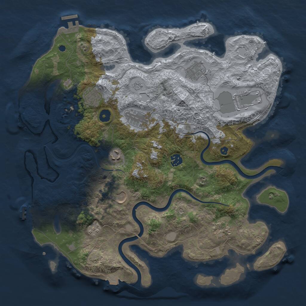 Rust Map: Procedural Map, Size: 3800, Seed: 278712429, 15 Monuments
