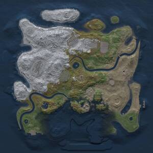 Thumbnail Rust Map: Procedural Map, Size: 3500, Seed: 1398342395, 14 Monuments