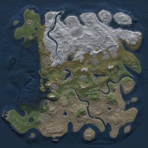 Thumbnail Rust Map: Procedural Map, Size: 4500, Seed: 559172016, 16 Monuments
