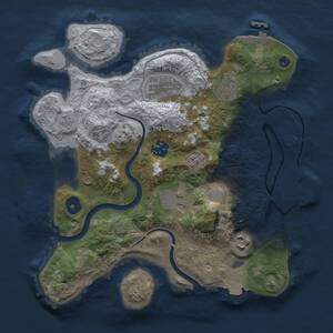Thumbnail Rust Map: Procedural Map, Size: 3000, Seed: 303904325, 12 Monuments