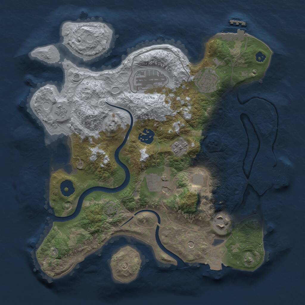 Rust Map: Procedural Map, Size: 3000, Seed: 303904325, 12 Monuments