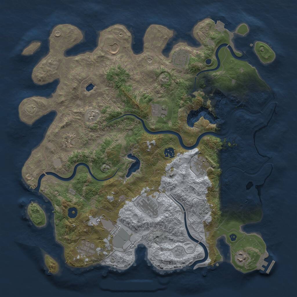 Rust Map: Procedural Map, Size: 4200, Seed: 567454, 16 Monuments